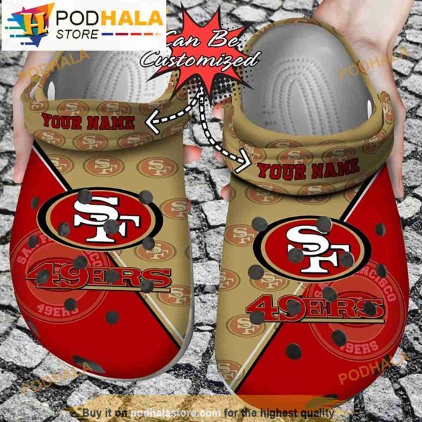 Football Personalized San Francisco 49ers Team Pattern NFL 3D Crocs Clog Shoes