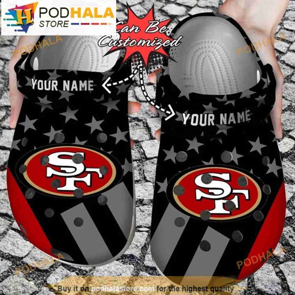 Football Personalized Star Flag Sf 49ers NFL 3D Crocs Slippers