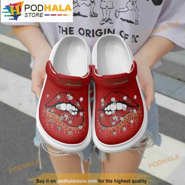 Football Sf 49ers Lips NFL 3D Crocs Clog Shoes