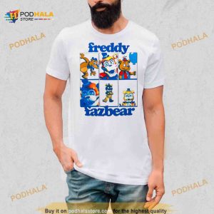 Freddy Fazbear Grid Boyfriend Fit Girls Shirt 2