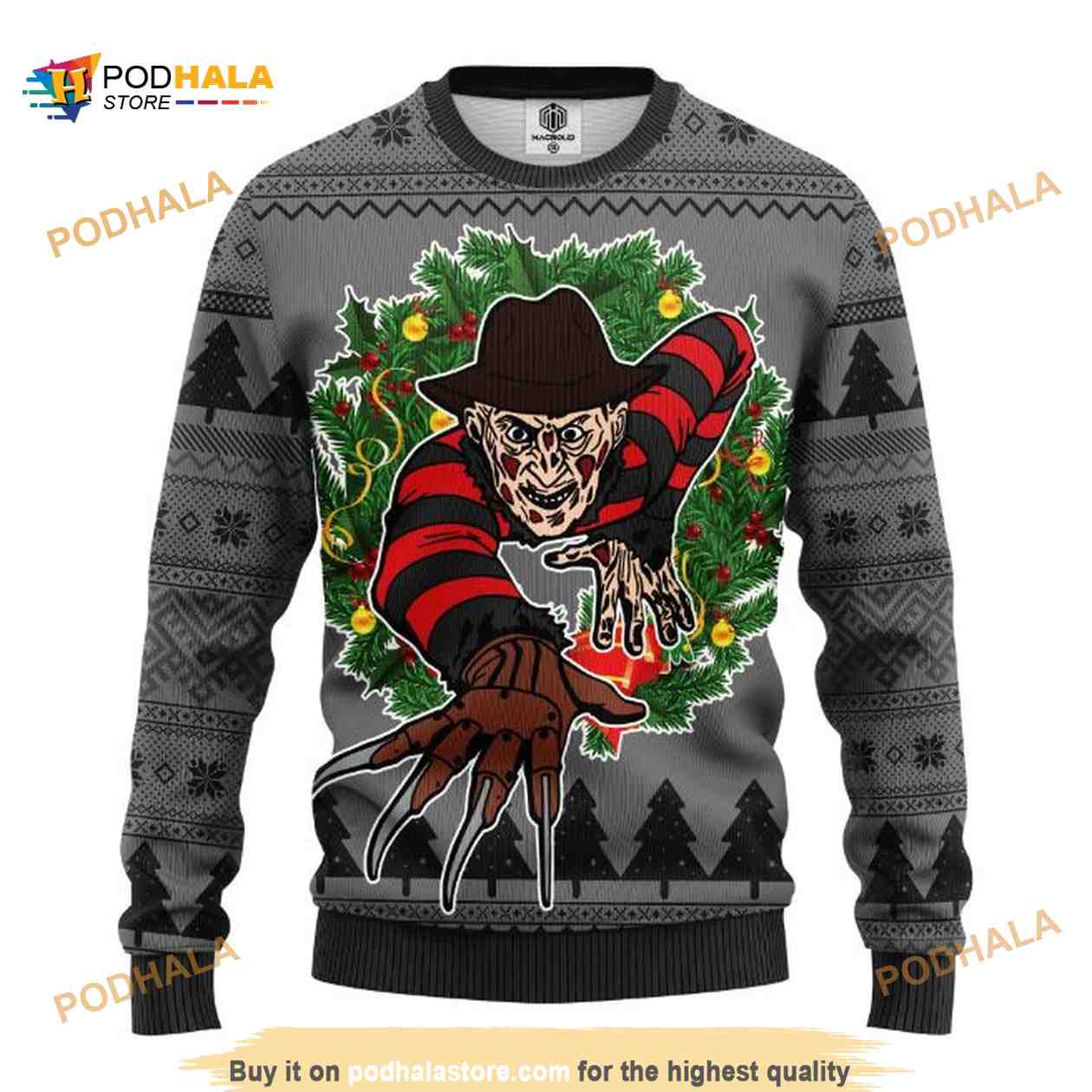 Freddy Krueger Halloween Ugly Christmas Sweater Freddy Krueger Halloween Ugly Christmas Sweater