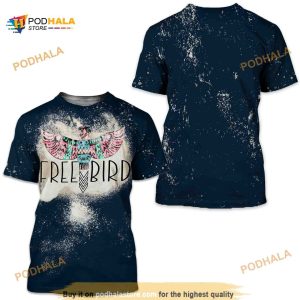 Freebird Bleached All Over Print 3D Shirt