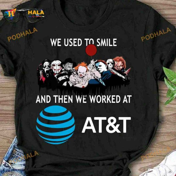 Friends Halloween Horror We Used To Smile And Then We Worked At At&t Shirt