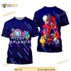 Friends Trolls Neon Button Overalls Patterns Disney Unisex 3D Shirt