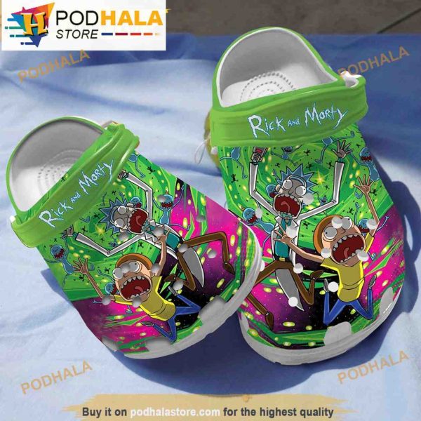 Frighten Rick And Morty 3D Crocs Crocband Slippers