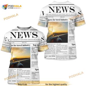 Front Page Newspaper Print 3D Shirt