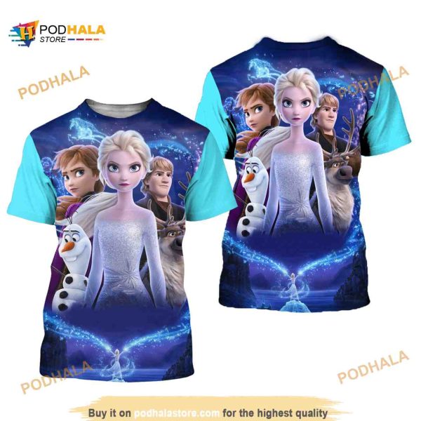 Frozen Elsa Anna Kristoff Button Overalls Patterns Disney 3D Shirt