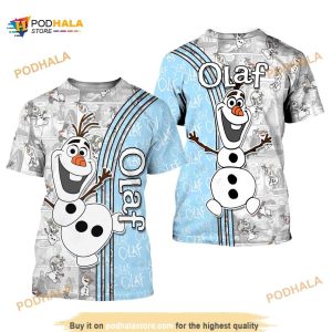 Frozen Olaf Blue Cross Comic Book Patterns Disney Unisex 3D Shirt