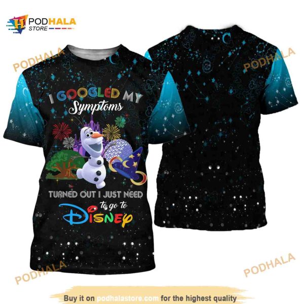 Frozen Olaf Quotes Blue Black Pattern Disney Cartoon 3D Shirt