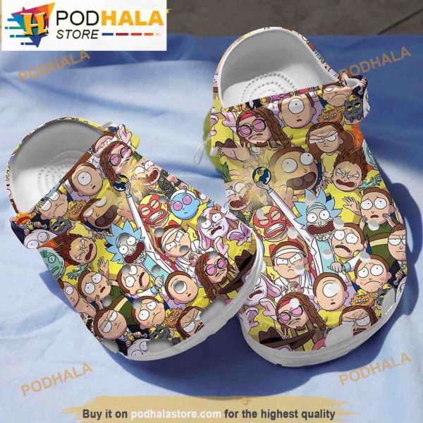 Full Characters Rick And Morty 3D Crocs Crocband Slippers