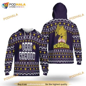 Fumikage Tokoyami Dark Shadow My Hero Academia Hooded Ugly Anime Christmas Sweater