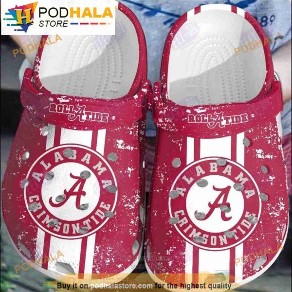 Funny Alabama Crimson Tide Red NCAA Crocband 3D Crocs Clog Shoes