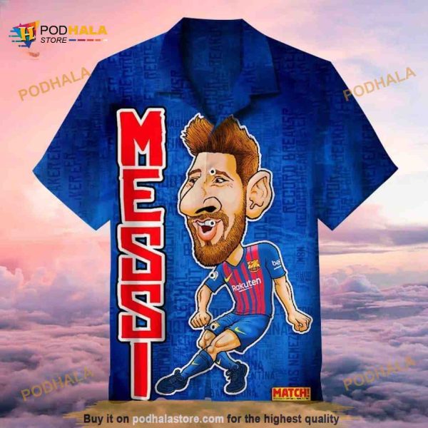 Funny Aloha Lionel Messi Funny Hawaiian Shirt Gift For Football Fans