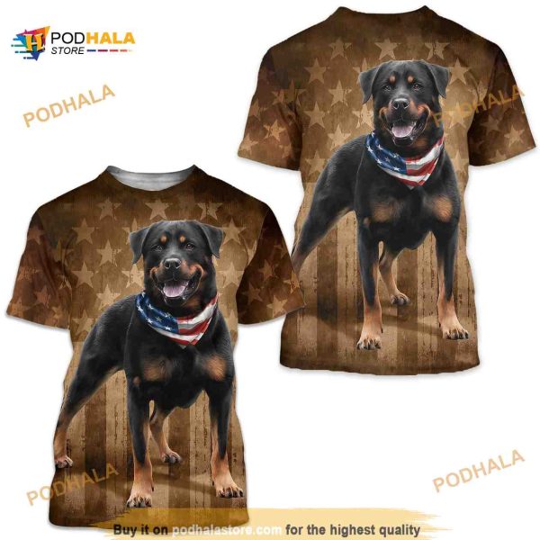 Funny Animal Cute Rottweiler Dog 3D Shirt