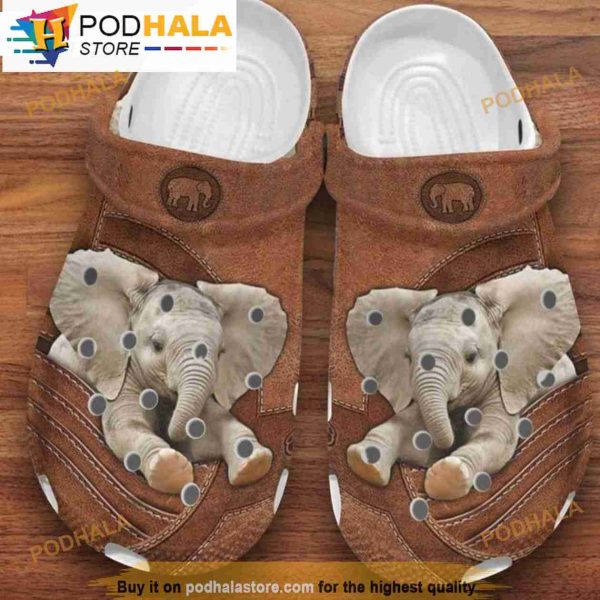 Funny Baby Elephant Crocband 3D Crocs