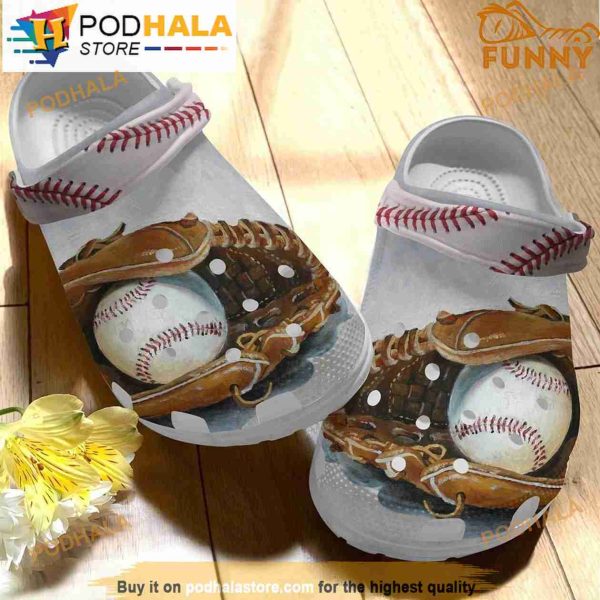 Funny Baseball Gloves Crocband 3D Crocs Clog Shoes