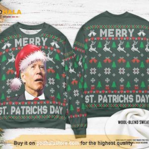 Funny Biden Merry St. Patricks Day This Is My Ugly Chirstmas Day Sweater