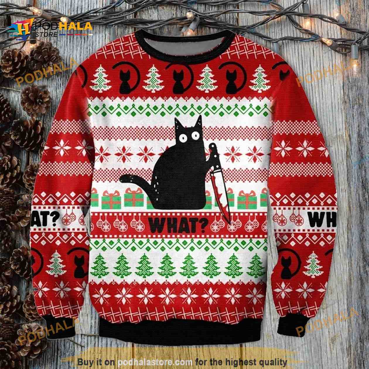 Cat Socks Ugly Christmas Sweater - Anynee