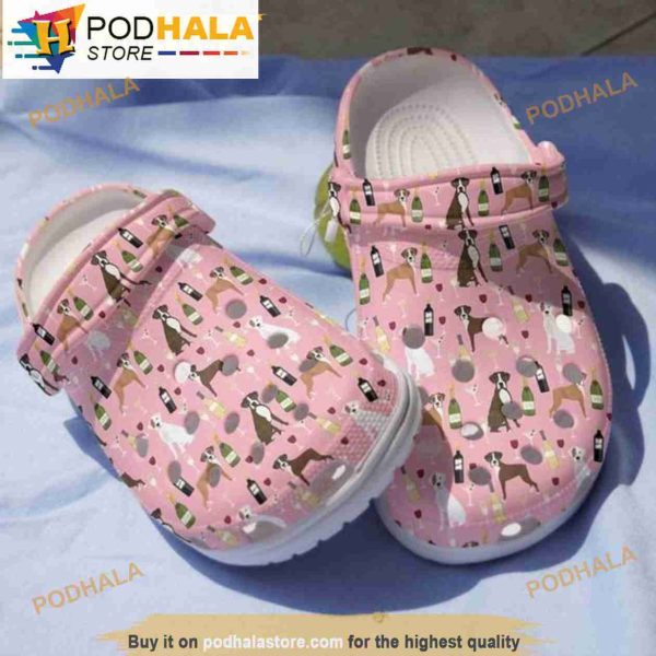 Funny Boxer Dog Wine Birthday Crocband 3D Crocs