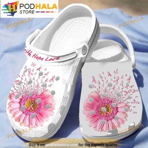 Funny Breast Cancer Pink Crocband 3D Crocs Slippers