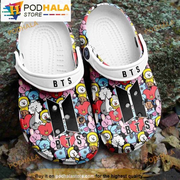 Funny Bt21 And Logo Bts Gifts Crocband 3D Crocs