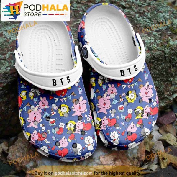Funny Bt21 Pattern Bts Crocband 3D Crocs Clog Shoes