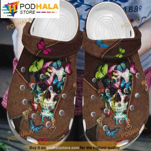 Funny Butterfly Skull Crocband 3D Crocs
