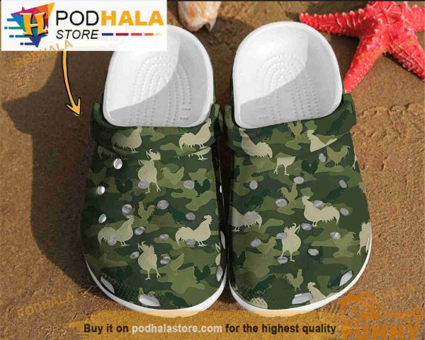 Funny Camo Chicken Animals Crocband 3D Crocs Classic Clog