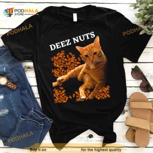Funny Cat Deez Nuts Joke Shirt