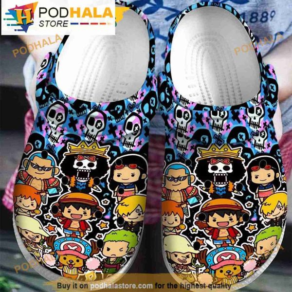 Funny Chibi Straw Hats One Piece Crocband 3D Crocs