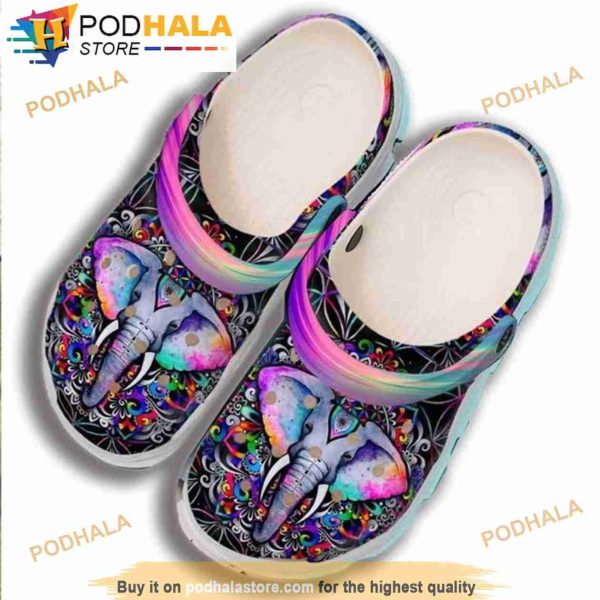 Funny Colorful Elephant Crocband 3D Crocs