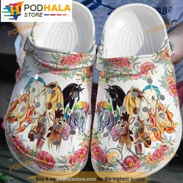 Funny Colorful Horse Crocband 3D Crocs