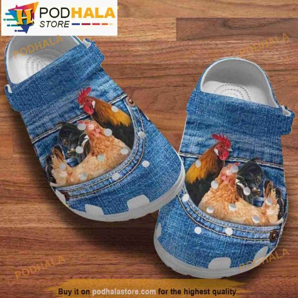 Funny Couple Chicken Crocband 3D Crocs