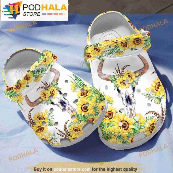Funny Cow Skull Gifts Crocband 3D Crocs Clog Shoes
