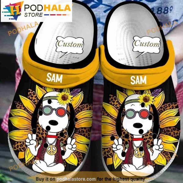 Funny Custom Sunflower Snoopy Crocband 3D Crocs