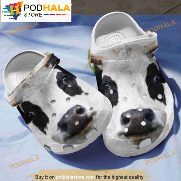 Funny Dairy Cattle Face Cow Crocband 3D Crocs