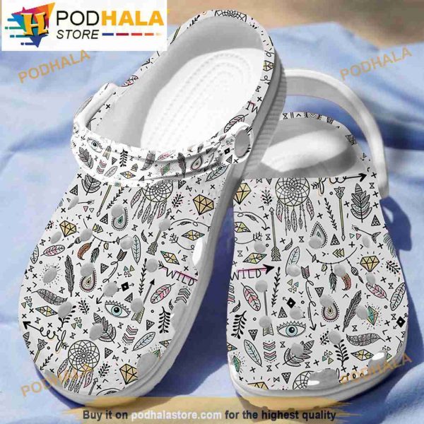 Funny Design Native American Crocband 3D Crocs