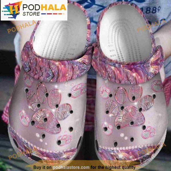 Funny Diamond Dog Paw Crocband 3D Crocs