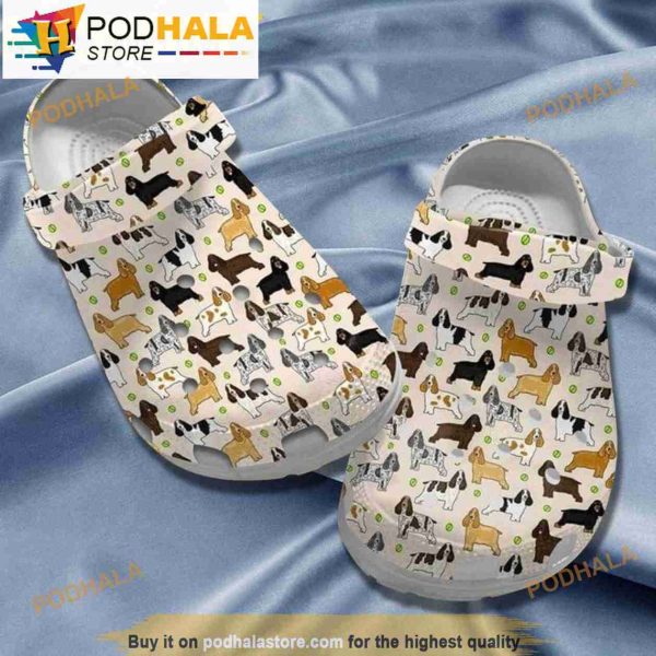 Funny English Springer Dog Cartoon Crocband 3D Crocs