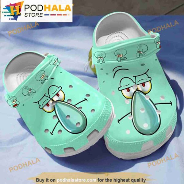 Funny Face Squidward Tentacles Spongebob Crocband 3D Crocs