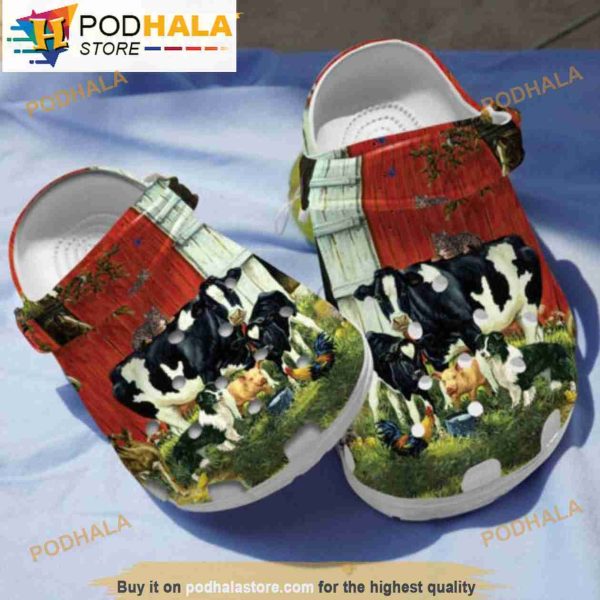 Funny Family Cattle Cow Crocband 3D Crocs