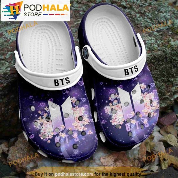 Funny Flowers And Bts Gifts Crocband 3D Crocs