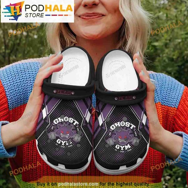 Funny Gengar Ghost Gym Pokemon Gifts Crocband 3D Crocs