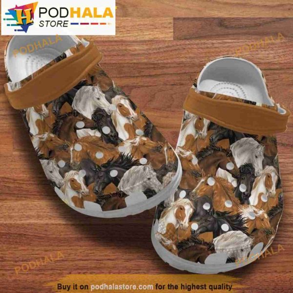 Funny Horse Teams Crocband 3D Crocs