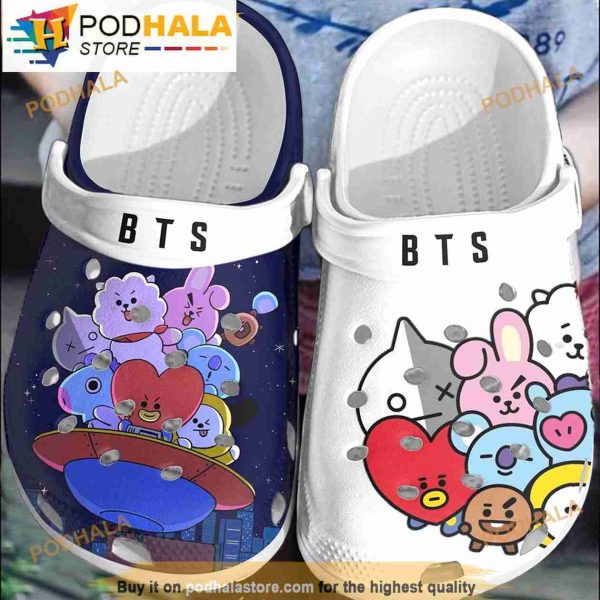 Funny Icoins Spaceship Bts Crocband 3D Crocs