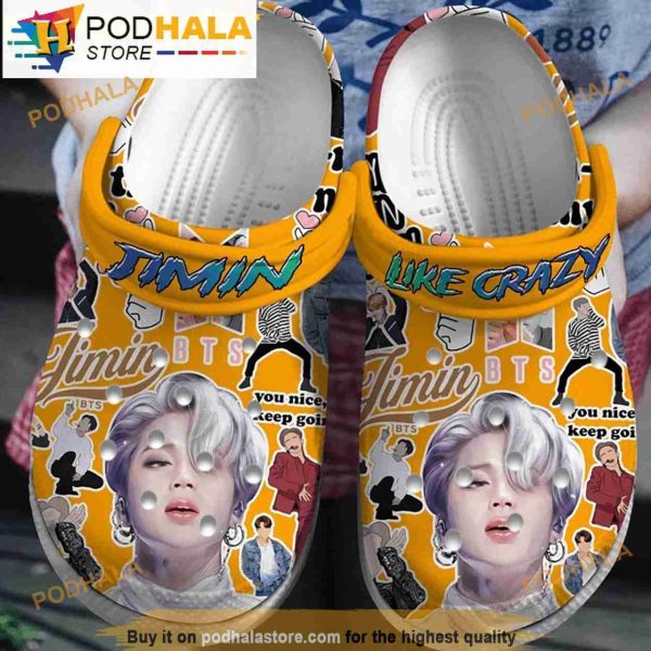 Funny Jimin Orange Bts Gifts Crocband 3D Crocs