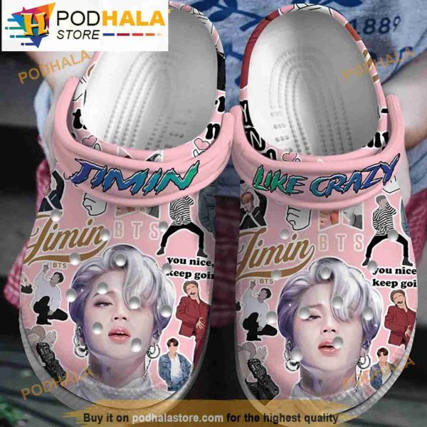 Funny Jimin Pink Bts Crocband 3D Crocs