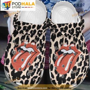 Funny Leopard Rolling Stones 3D Crocs Crocband