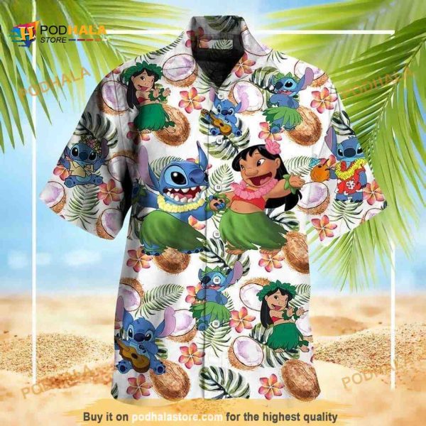 Funny Lilo And Stitch Funny Hawaiian Shirt Tropical Coconut Beach Vacation Gift