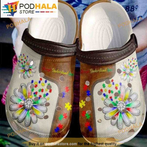 Funny Love Autism Floral 3D Crocs Crocband
